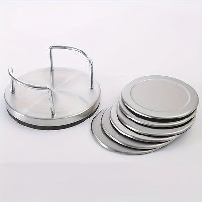 Steel Silver Coaster Set Trendy Home