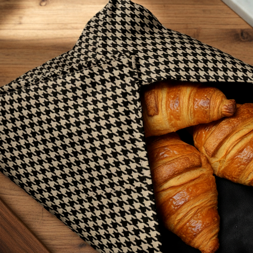 Printed - Beige Houndstooth Roti Kapra Trendy Home