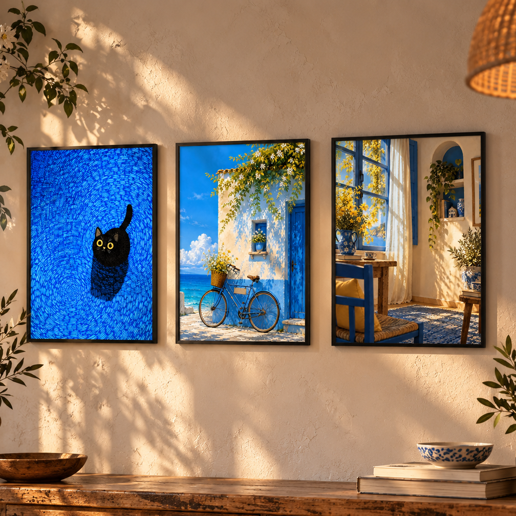 Blue Haven Art Portrait trendy home