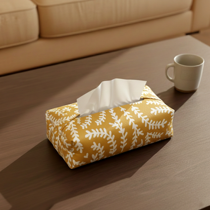 Printed - Mustard Mist Tissue Box Trendy Home