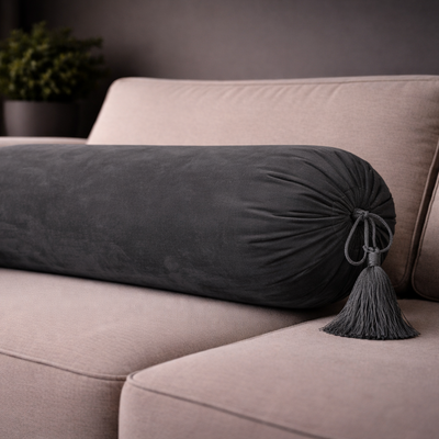 Malai Velvet - Steel Round Pillow (pair) Trendy Home