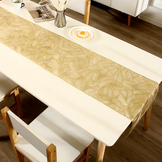 Pvc - Gold Filigree Table Runner Trendy Home