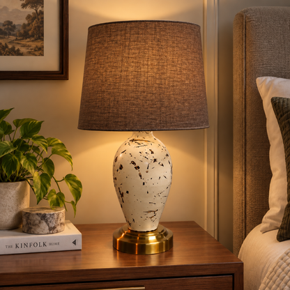 Ivory Arc Table Lamp Dark Brown Trendy Home