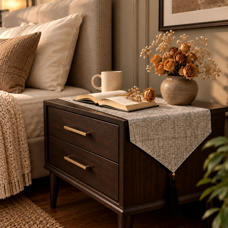 Fine Jute - Ash Bed Side Table Accent Trendy Home
