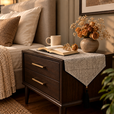 Fine Jute - Ash Bed Side Table Accent Trendy Home