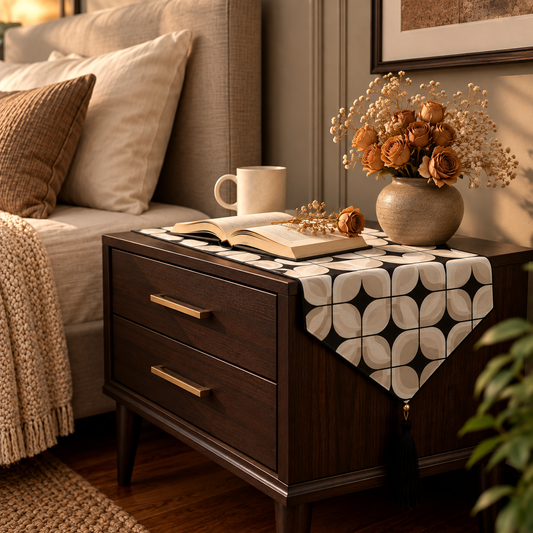 Printed - Retro Slate Bed Side Table Accent Trendy Home