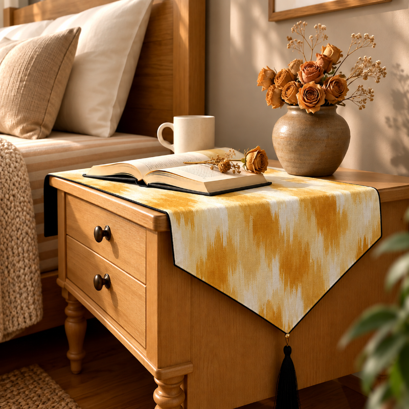 Printed - Solar Brushstroke Bed Side Table Accent Trendy Home