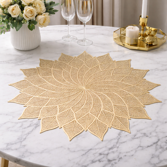 Pvc - Gold Mandala Decorative Charger Plate Trendy Home