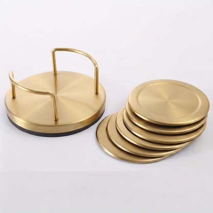 Steel Gold Coaster Set Trendy Home
