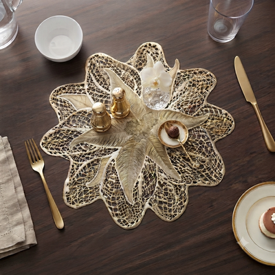 Pvc - Gold Luxe Botanical Charger Plate Trendy Home
