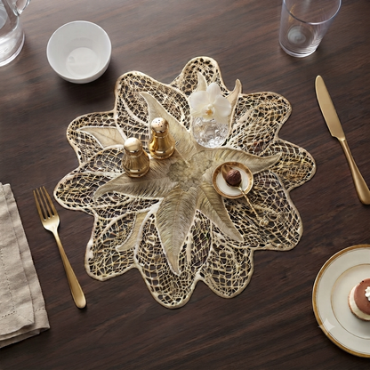 Pvc - Gold Luxe Botanical Charger Plate