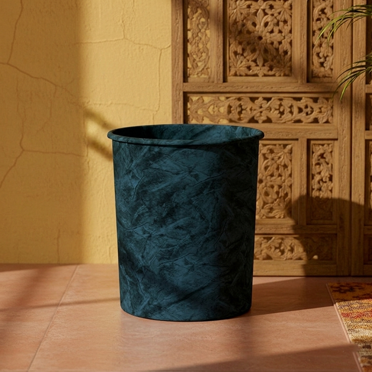 Turkish Velvet - Deep Blue Dustbin Trendy Home