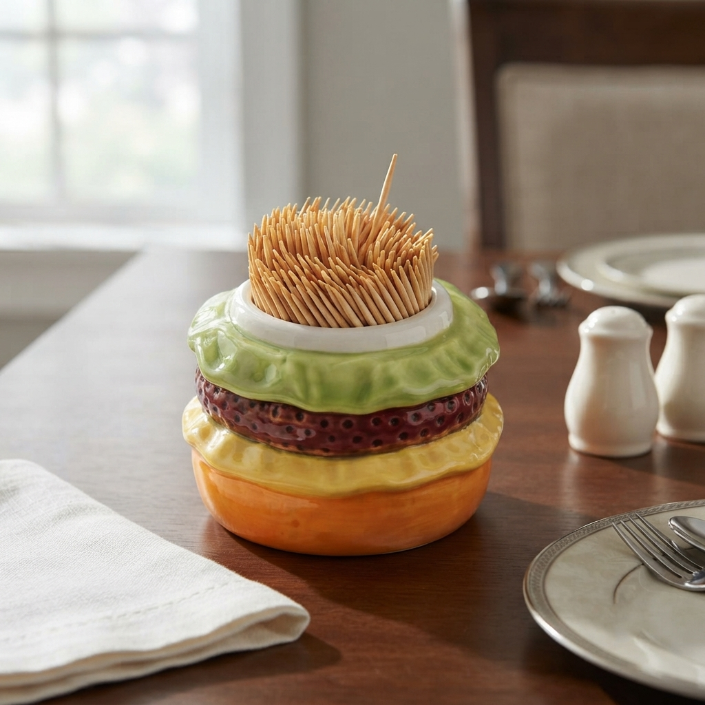 Ceramic - Cheeseburger Toothpick Holder trendy home