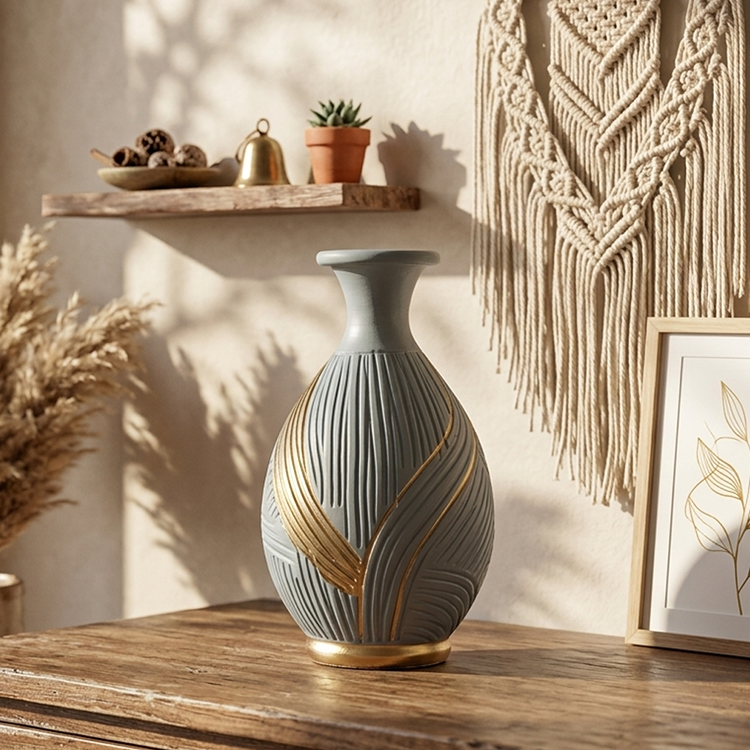 Old Bottle - Casablanca Gold Vase Trendy Home