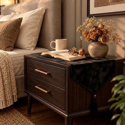Malai Velvet - Black Bed Side Table Accent Trendy Home