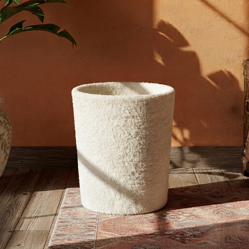Teddy Fur - Soft Ivory Dustbin Trendy Home