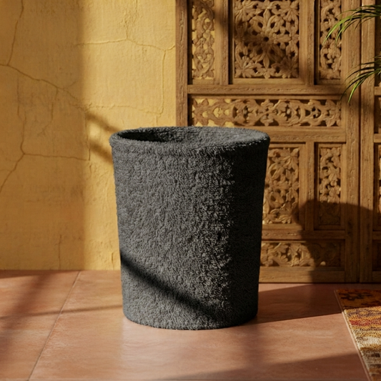 Teddy Fur - Charcoal Black Dustbin Trendy Home