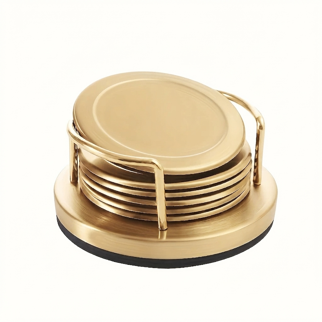 Steel Gold Coaster Set Trendy Home