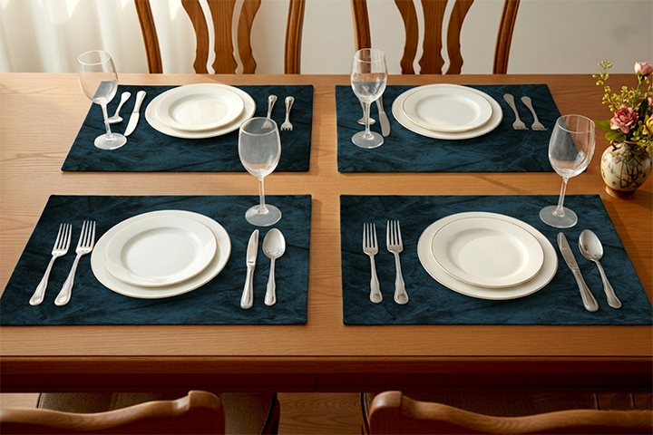 Turkish Velvet - Deep Blue Table Mat Trendy Home