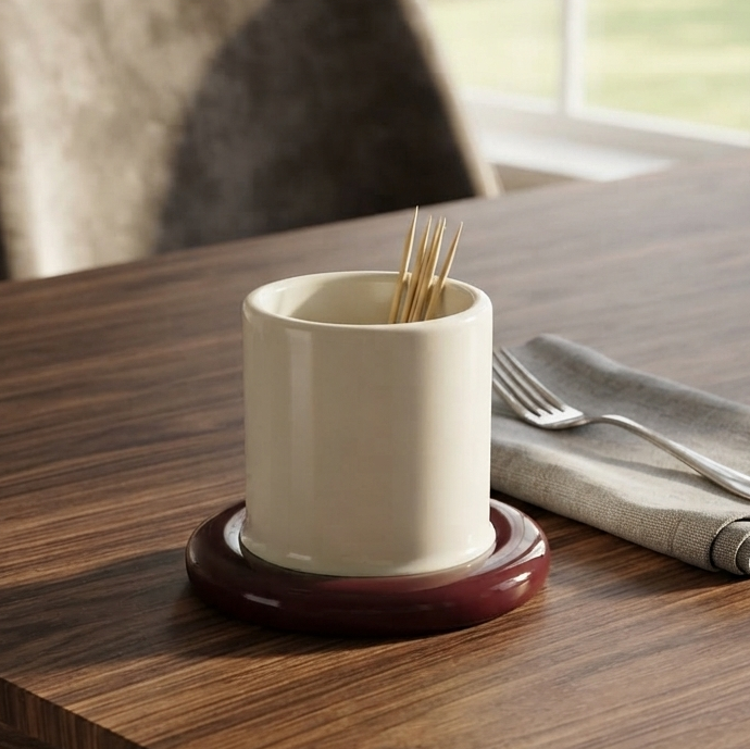 Ceramic - Red Apple Toothpick Holder trendy home