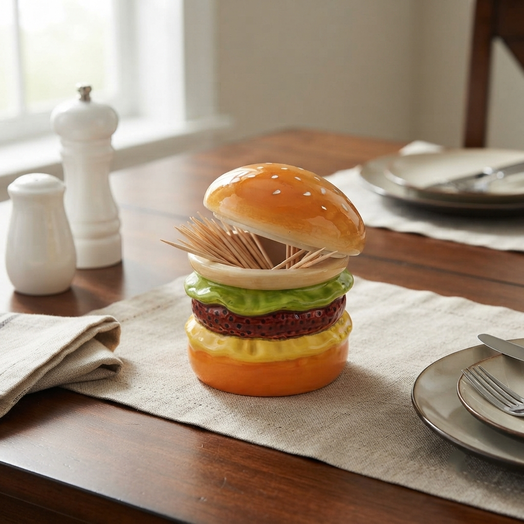 Ceramic - Cheeseburger Toothpick Holder trendy home