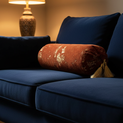 Shanghai Velvet - Rust Round Pillow Cover (pair) Trendy Home