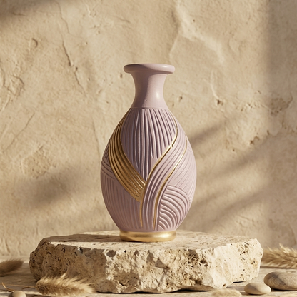 Old Bottle - Lavender Gold Vase Trendy Home