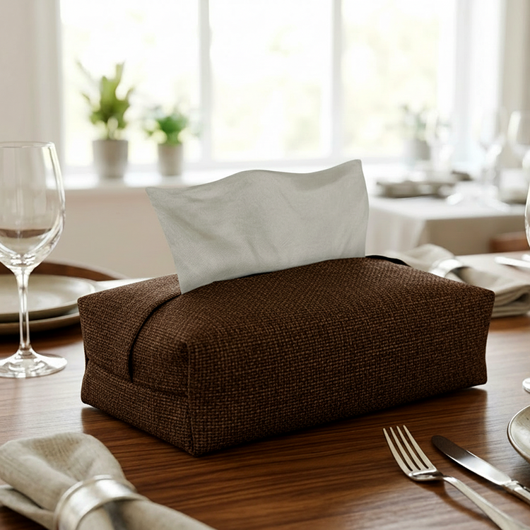 Fine Jute - Espresso Tissue Box Trendy Home