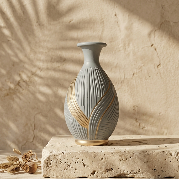 Old Bottle - Casablanca Gold Vase Trendy Home