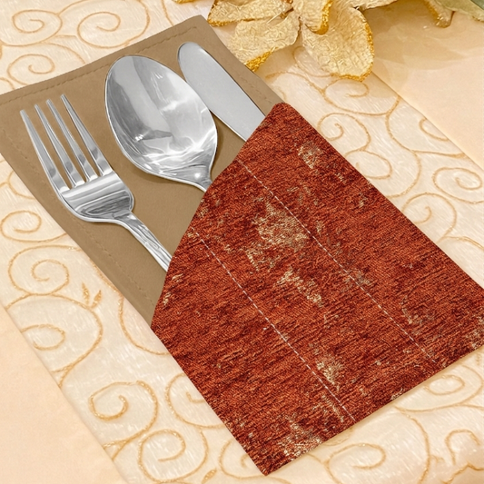 Shanghai Velvet - Rust Cutlery Pouch Trendy Home