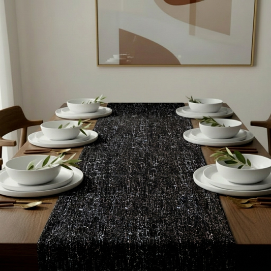 Shanghai - Siyah Table Runner Trendy Home