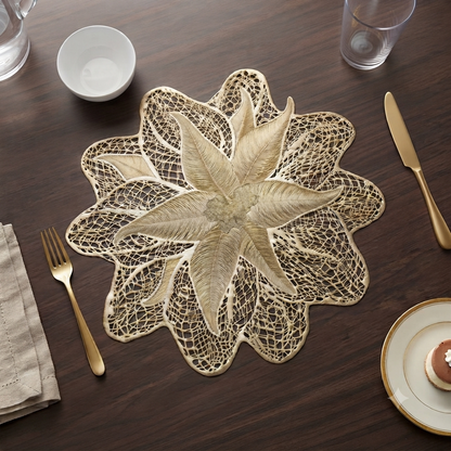 Pvc - Gold Luxe Botanical Charger Plate