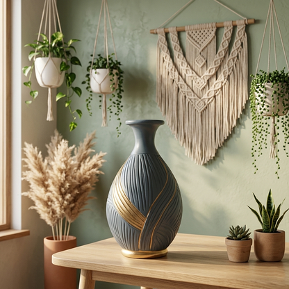 Old Bottle - Marrakesh Gold Vase Trendy Home
