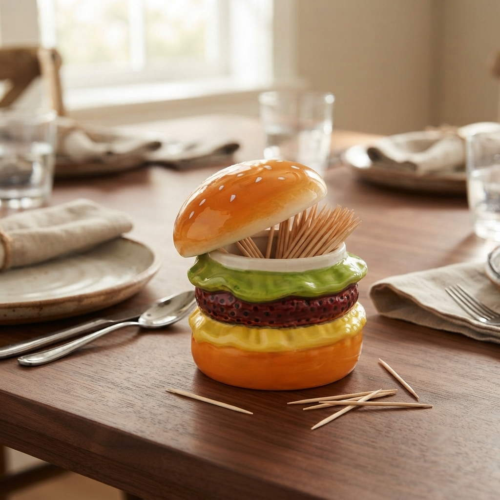 Ceramic - Cheeseburger Toothpick Holder trendy home