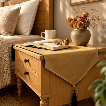 Leather - Peanut Brown Bed Side table Accent Trendy Home