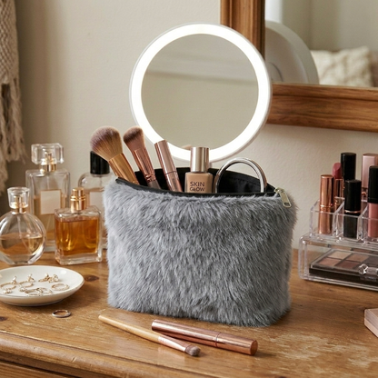 Cat Fur - Peppercorn Cosmetic Pouch