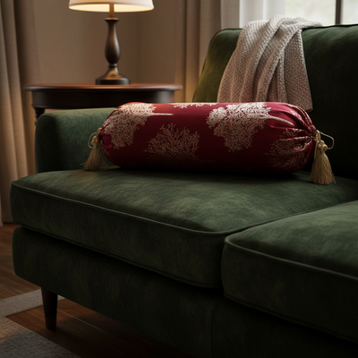 Shanghai - Ruby Round Pillow Cover (pair) Trendy Home