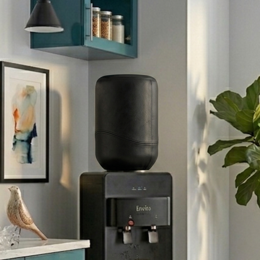 Leather - Black Bottle Dispenser Cover Trendy Home