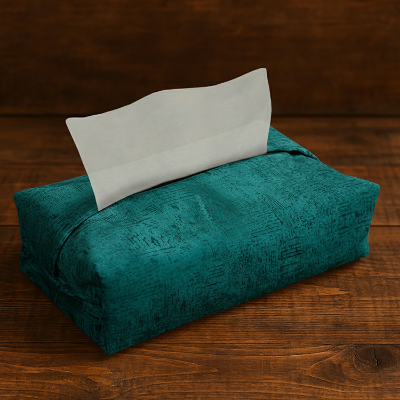 Turkish Velvet - Navy Blue Tissue Box Trendy Home