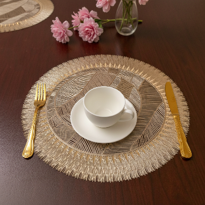 Pvc - Gold Radiance Charger Plate Trendy Home
