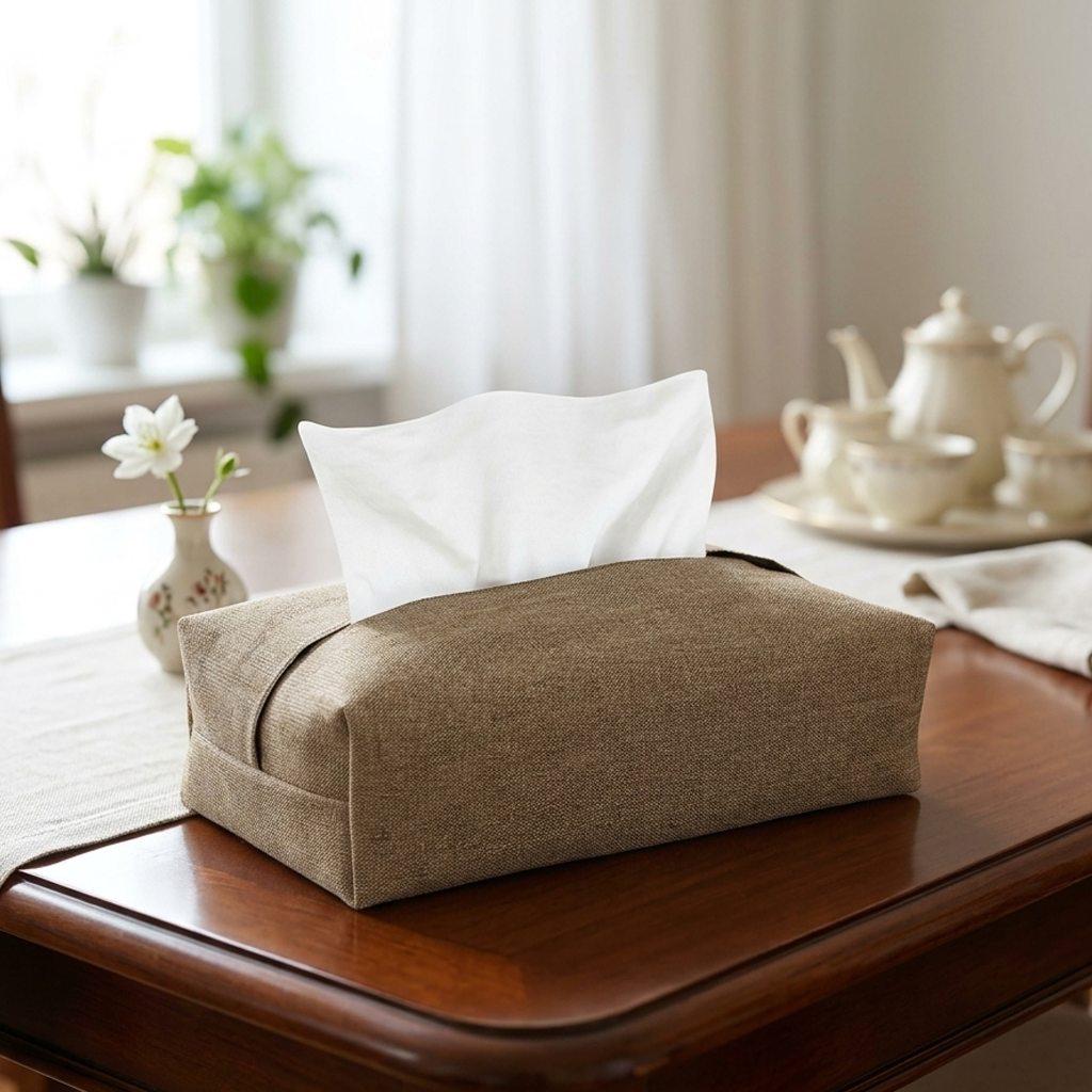 Fine Jute - Mud Tissue Box Trendy Home