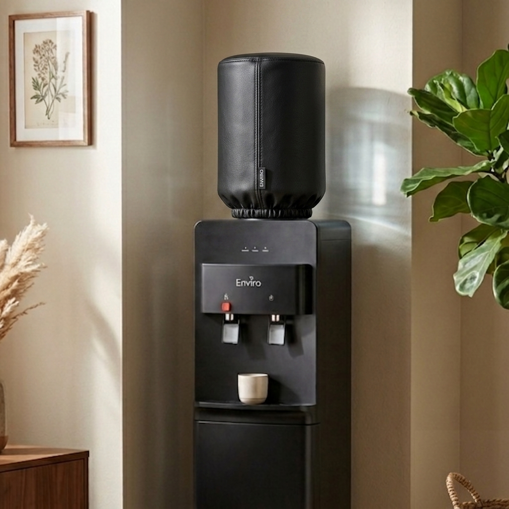 Leather - Black Bottle Dispenser Cover Trendy Home