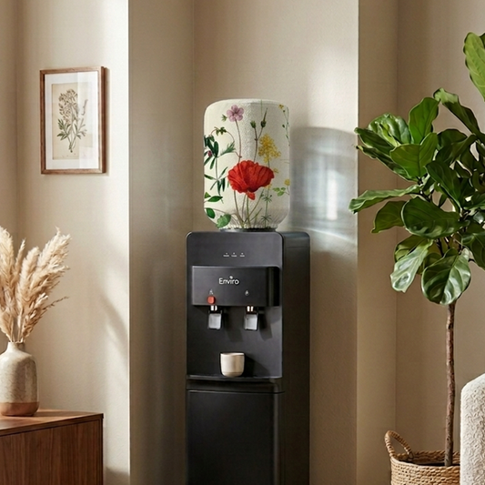 Printed - White Rosey Bottle Dispenser Cover Trendy Home