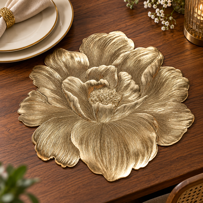Pvc - Luxury Golden Rose Charger Plate Trendy Home