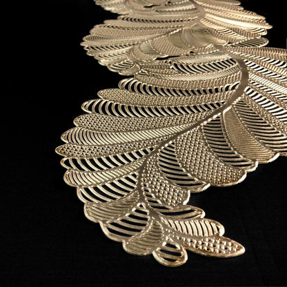 Pvc - Gold Leaf Table Runner Trendy Home