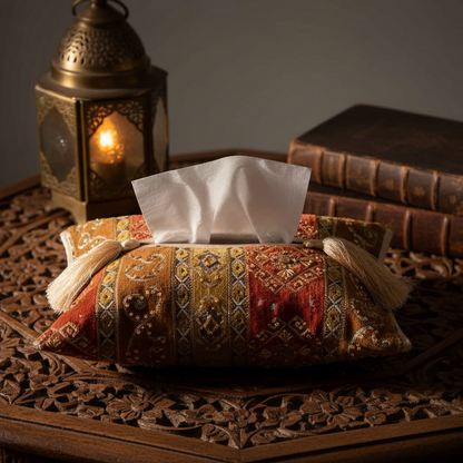 Hand Sequin - Rust Tissue Box Trendy Home