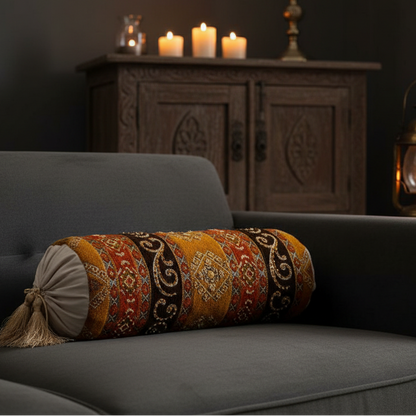 Hand Sequin - Mustard Sofa Round PIllow (pair) Trendy Home