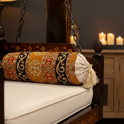 Hand Sequin - Mustard Sofa Round PIllow (pair) Trendy Home