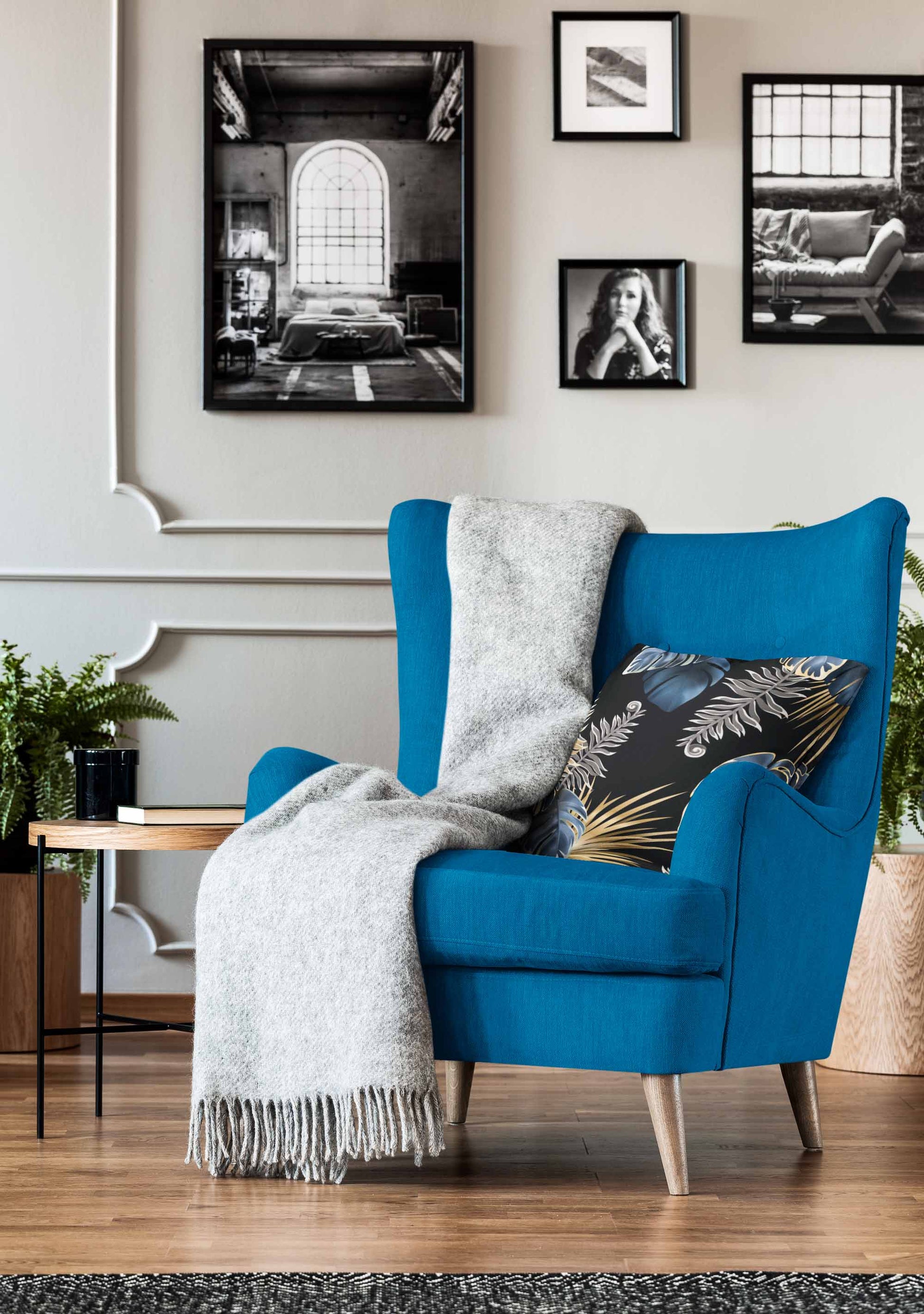 Printed - Moon Leaves Cushion Cover Trendy Home