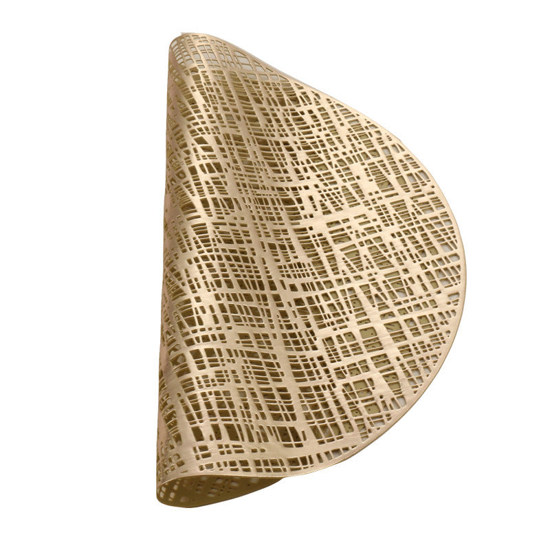 Pvc - Champagne Round Decorative Charger Plate Trendy Home